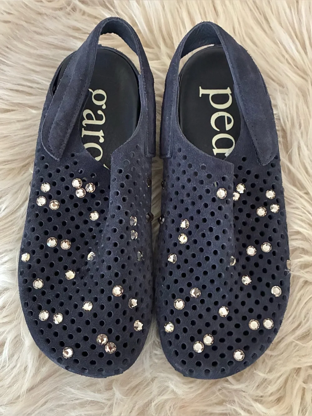 Pedro Garcia NWOT Bely Embellished Navy Slingbacks Sz 36.5, 6.5 US - Picture 4 of 9